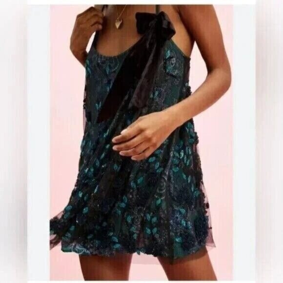 Free People Pure Heart Beaded Mini Dress Size Small - Picture 1 of 14